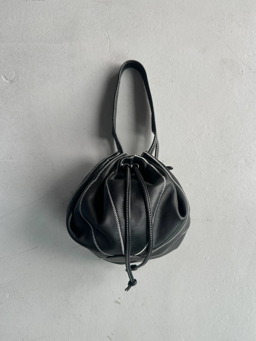 ENRICO COVERI - 1990s LEATHER BUCKET BAG
