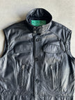 1990s FUNNEL NECK LEATHER VEST JACKET