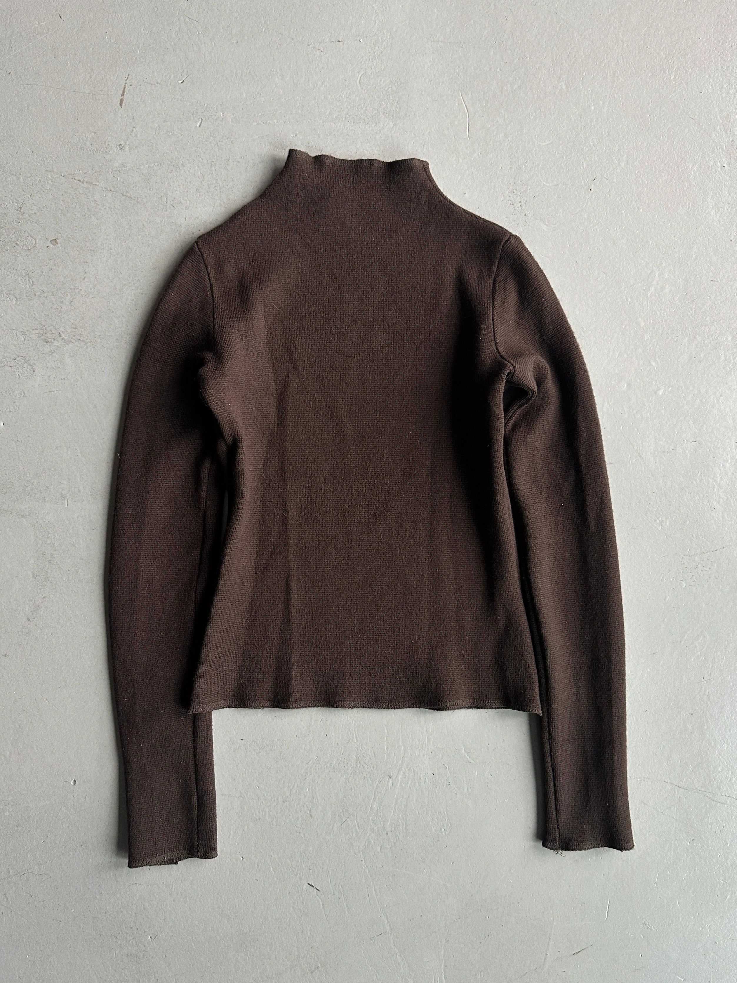EMPORIO ARMANI - 2000s METAL BUTTON SLEEVE CROP FIT JUMPER