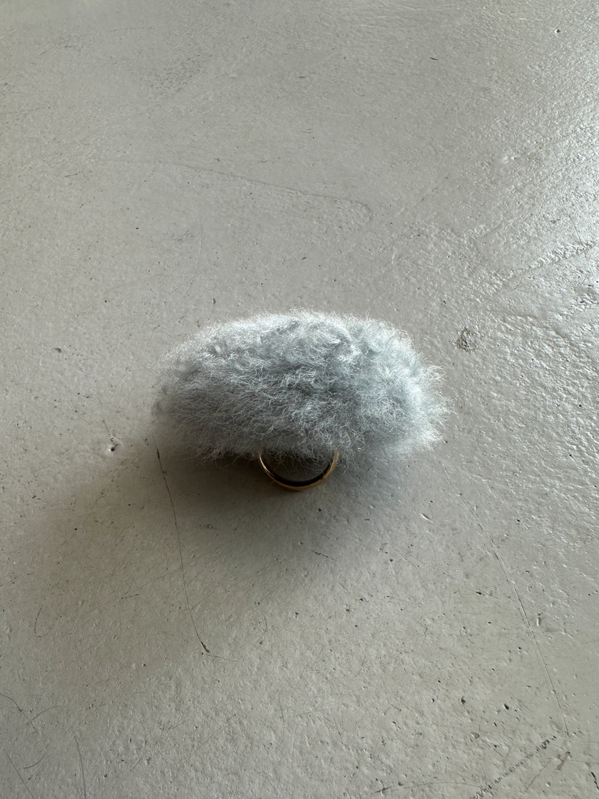 BALENCIAGA - S/S 2021 FAUX FUR  POM POM BUTTON RING