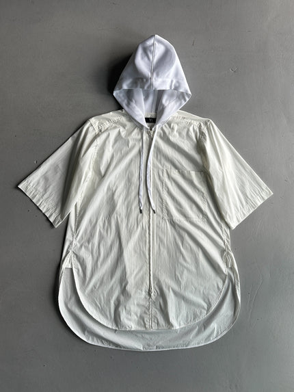 YOHJI YAMAMOTO Y's - S/S 1995 ASYMMETRICAL ZIP UP HOODED SHIRT