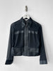 KANSAI YAMAMOTO - late 1990s CROP FIT SHEER JACKET WITH SATIN PANELING