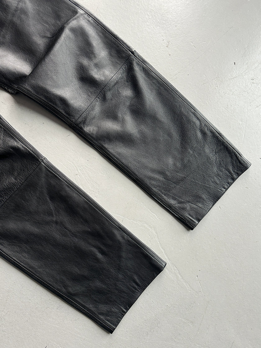 1990s STRAIGHT FIT LEATHER TROUSERS