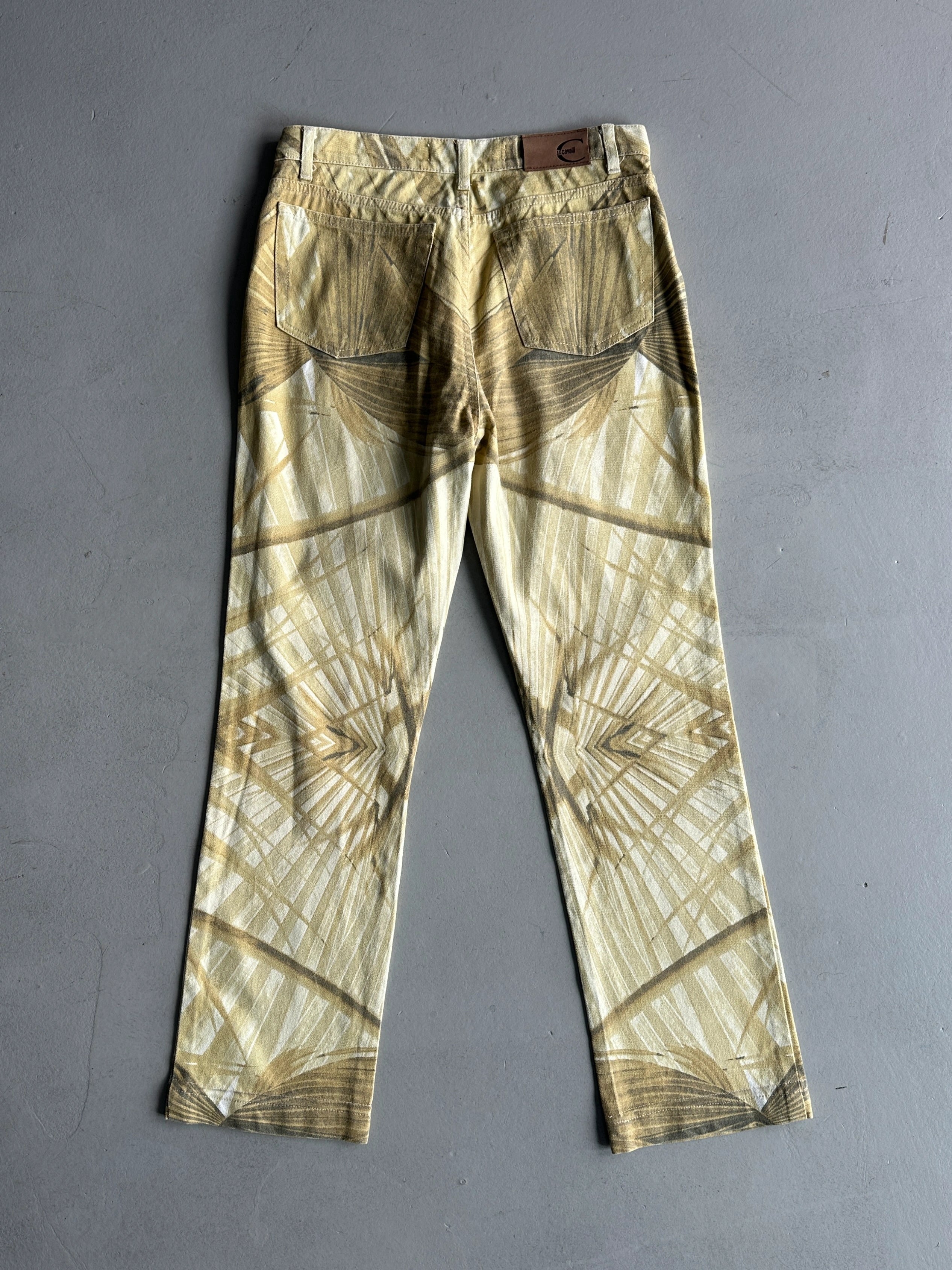 JUST CAVALLI - 2000s HIGH WAIST ABSTRACT PRINT TROUSERS