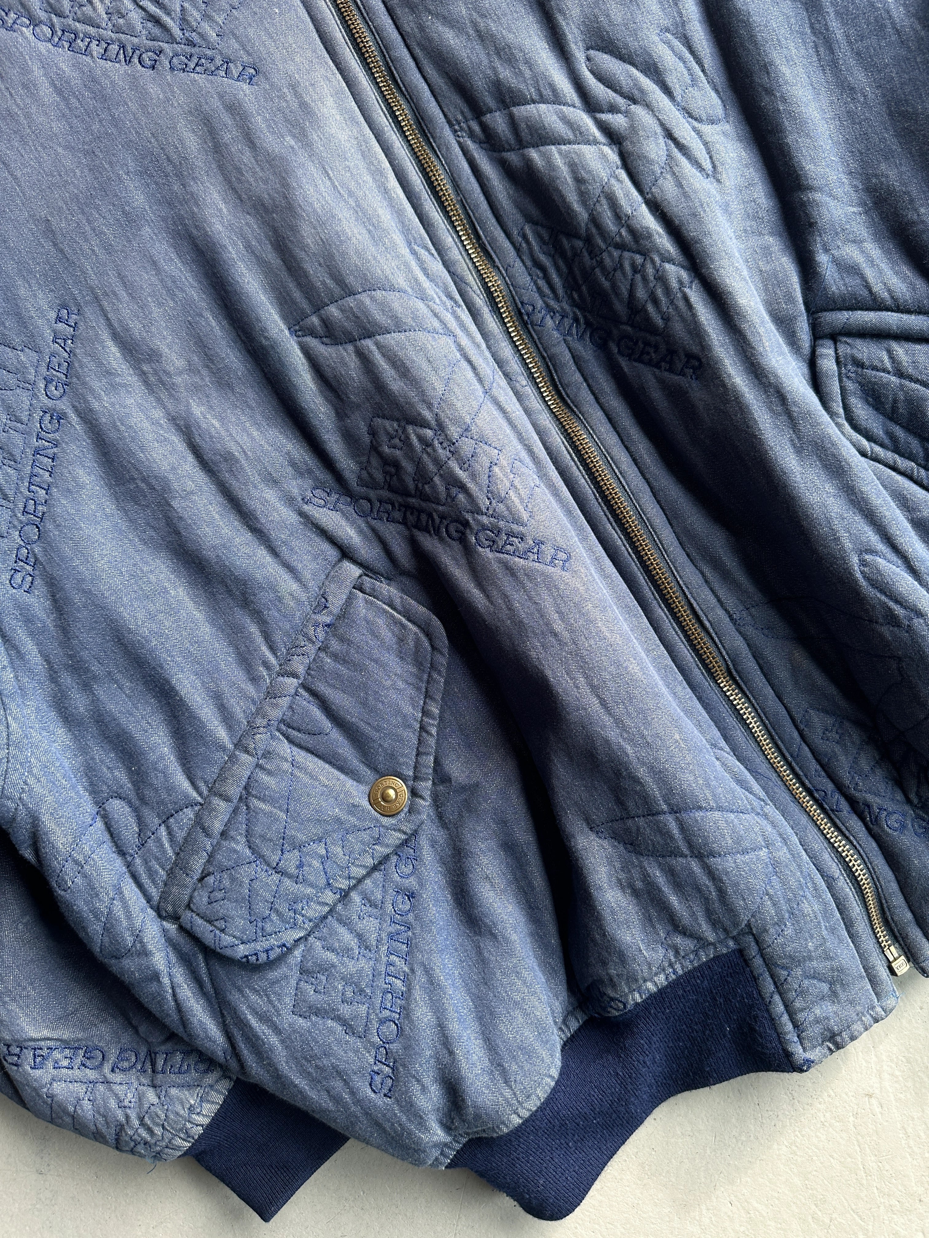 ISSEY MIYAKE HAI - 1980s ALL OVER EMBROIDERED LOGO  BOMBER JACKET