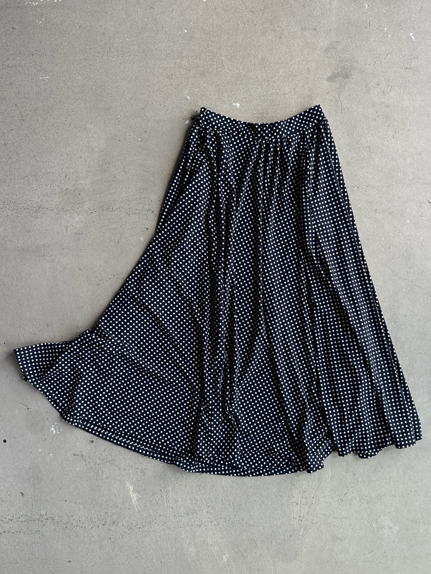YOHJI YAMAMOTO Y's bis -  S/S 1996 POLKA DOTS FLARED MIDI SKIRT