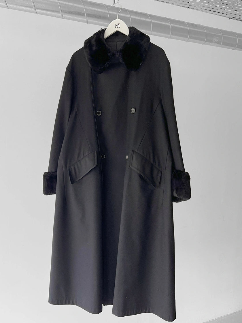 YOHJI YAMAMOTO NOIR - A/W 1996 DOUBLE BREASTED LONG FUR COAT
