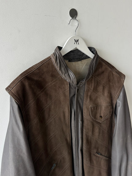 SPANISH LABEL 1980s PANELED LEATHER JACKET