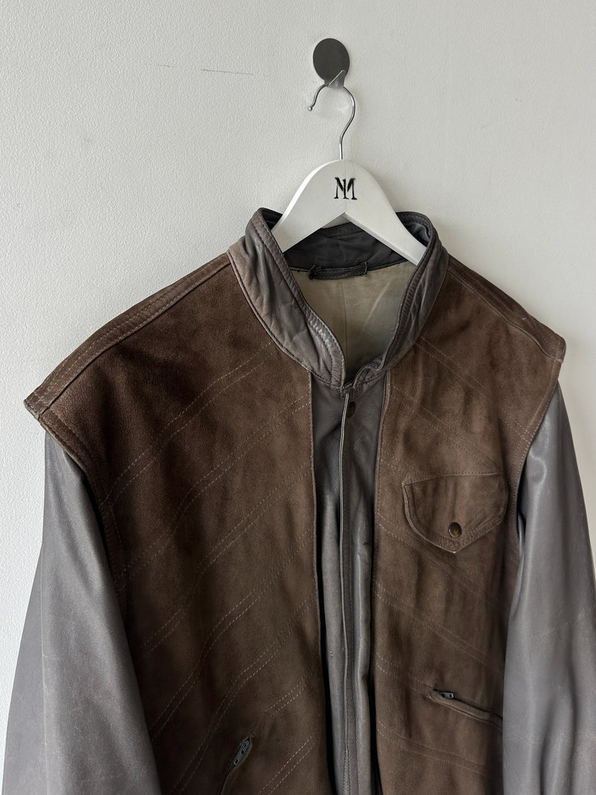 SPANISH LABEL 1980s PANELED LEATHER JACKET