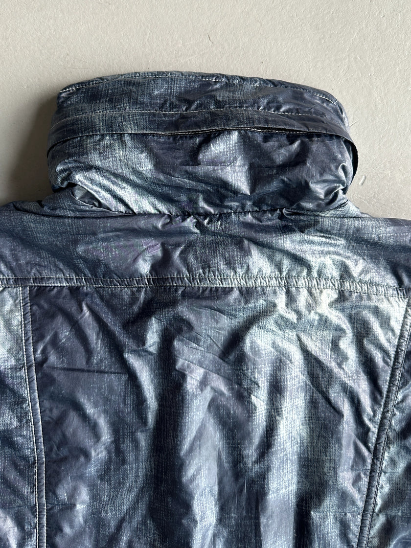 DIESEL - 2000s TROMPE L'OEIL DENIM PRINT PUFFER JACKET