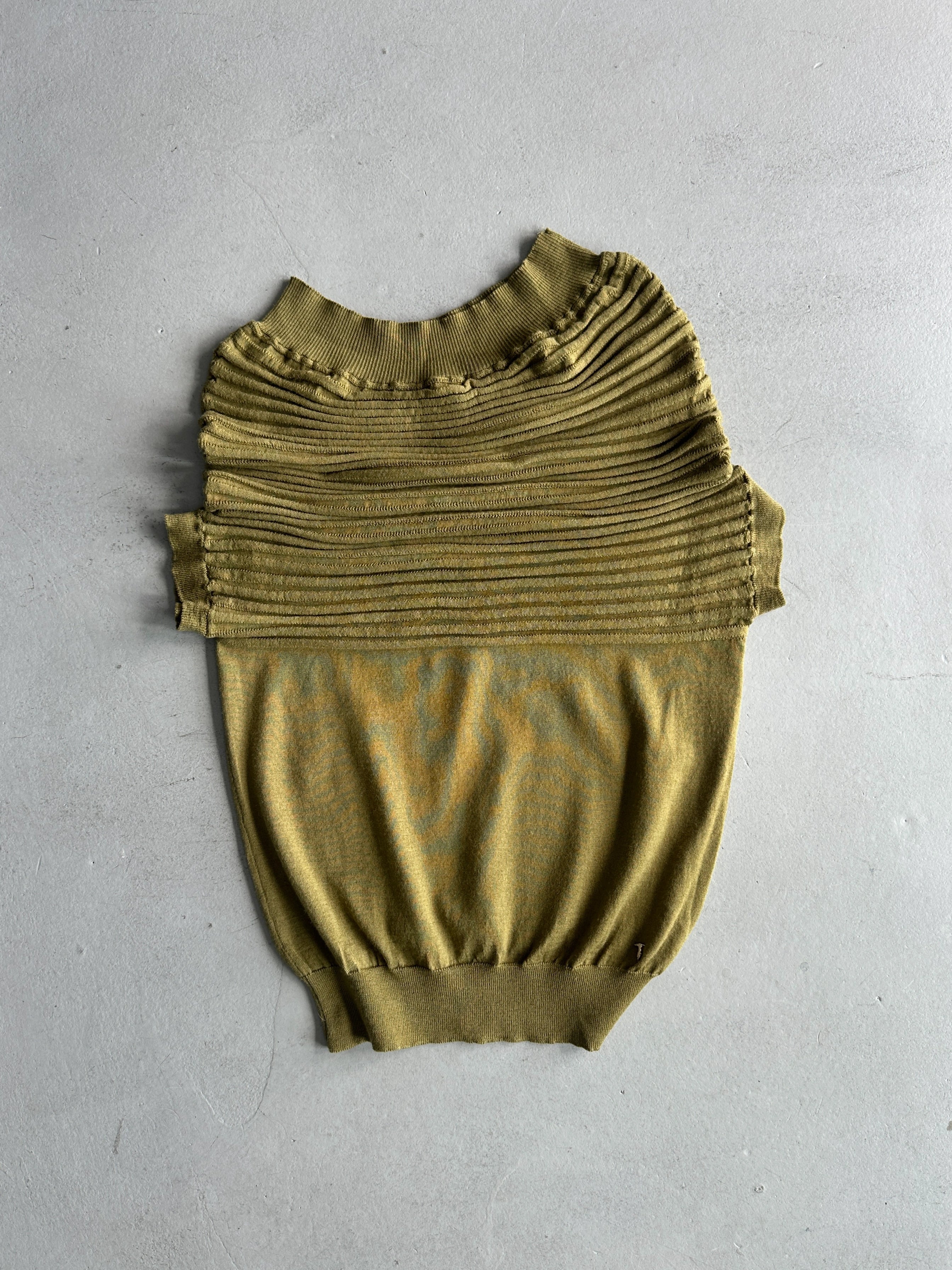 TRUSSARDI - 2000s SHOULDER OFF KNIT TOP