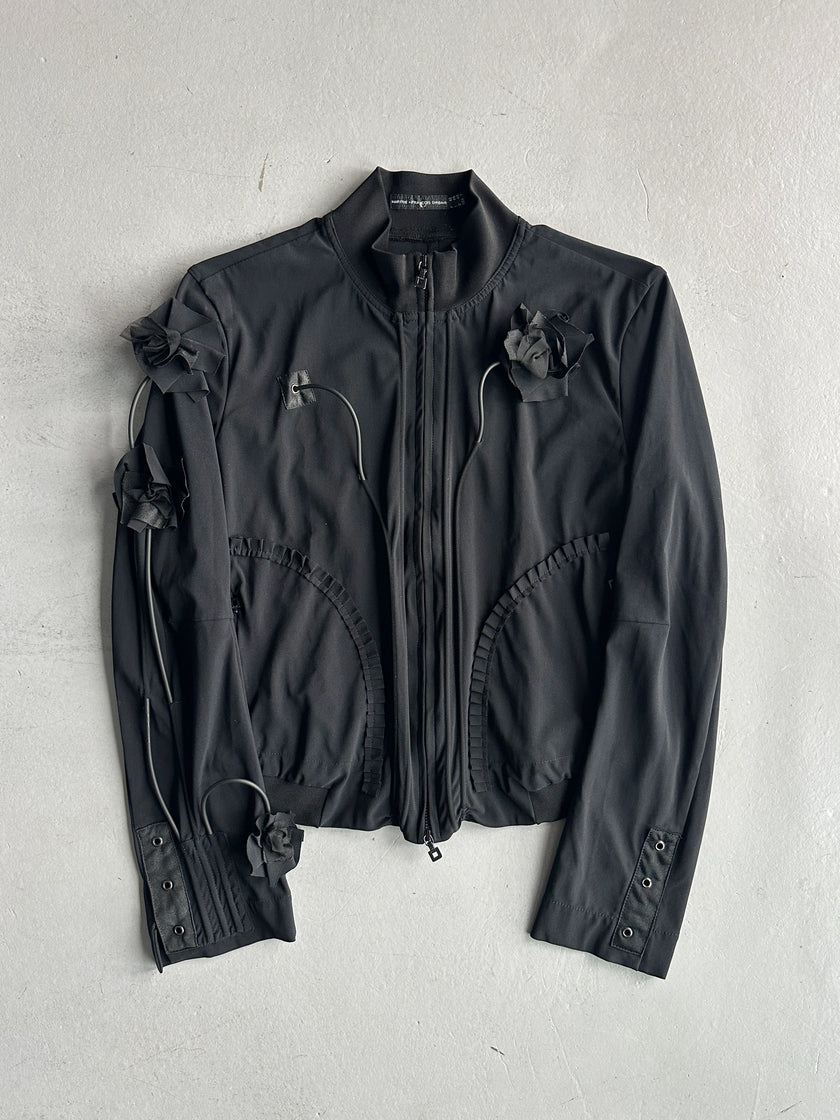 MARITHÉ + FRANÇOIS GIRBAUD - 2000s 3D FLOWER APPLIQUÉS ZIPPED JACKET