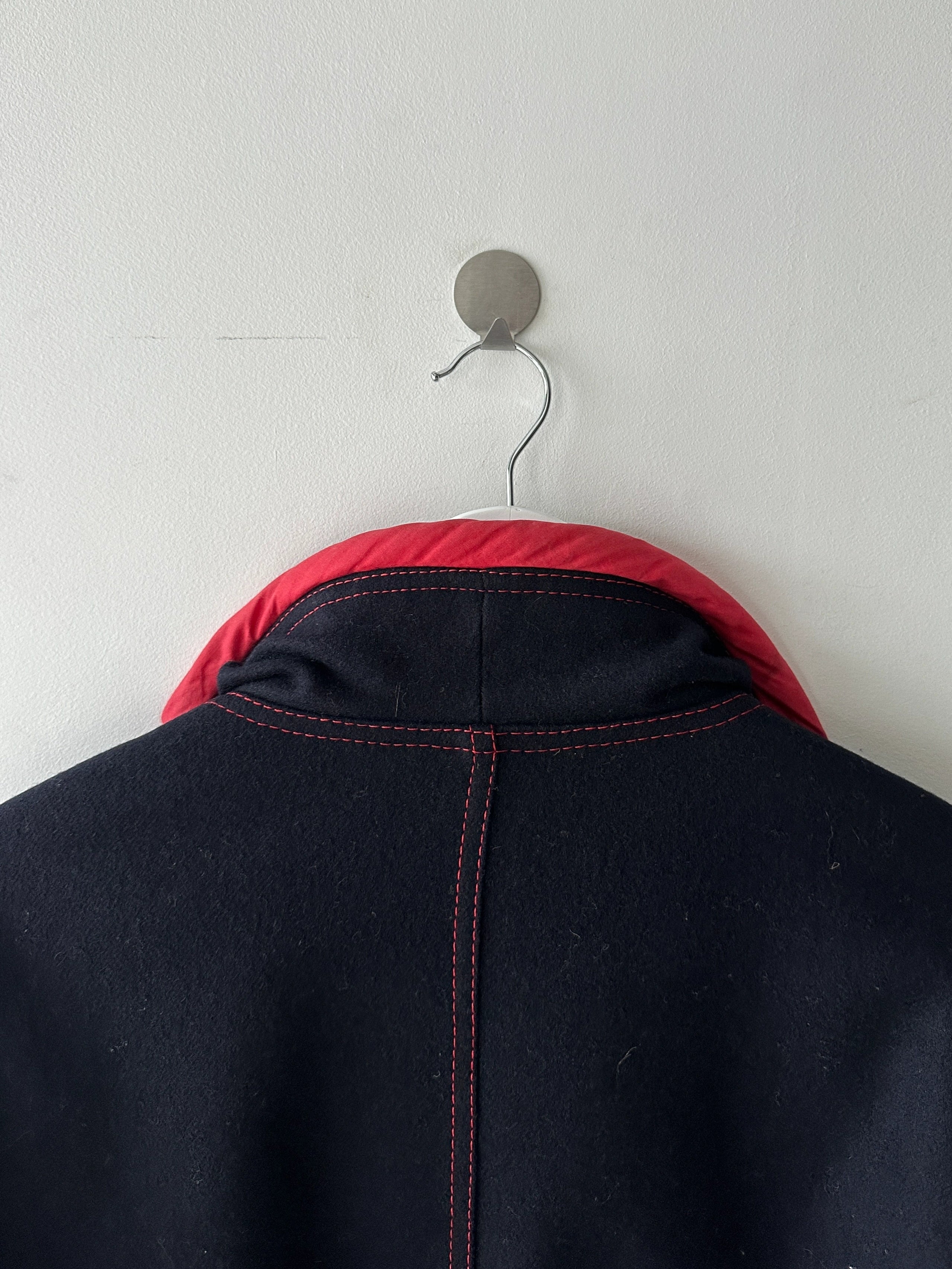 VALENTINO - 1980s FUNNEL NECK BOMBER JACKET WITH CONTRASTING STITCHING DETAILS