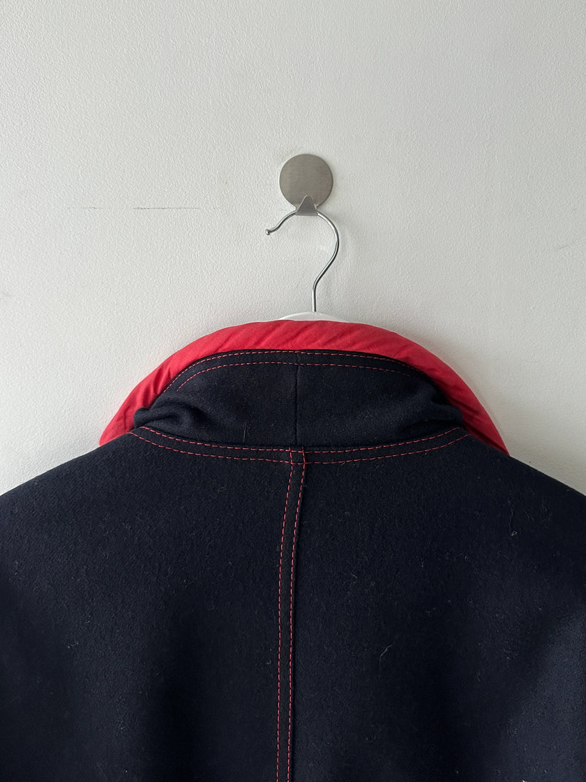 VALENTINO - 1980s FUNNEL NECK BOMBER JACKET WITH CONTRASTING STITCHING DETAILS