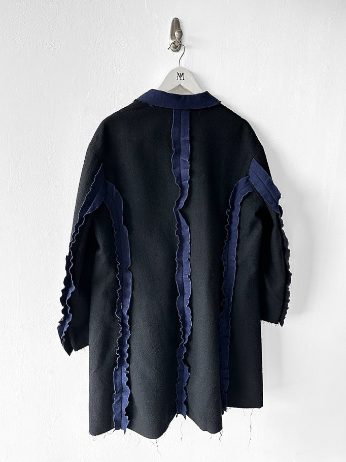 UNDERCOVER - F/W 2014 OVERSIZED DECONSTRUCTED WOOL COAT WITH RAW EDGES