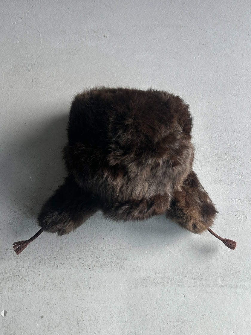 1980s OVERSIZED TRAPPER FUR HAT