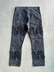 ISSEY MIYAKE MEN - 2011 BLACK JEANS TROUSERS WITH RAW APPLIQUÉS