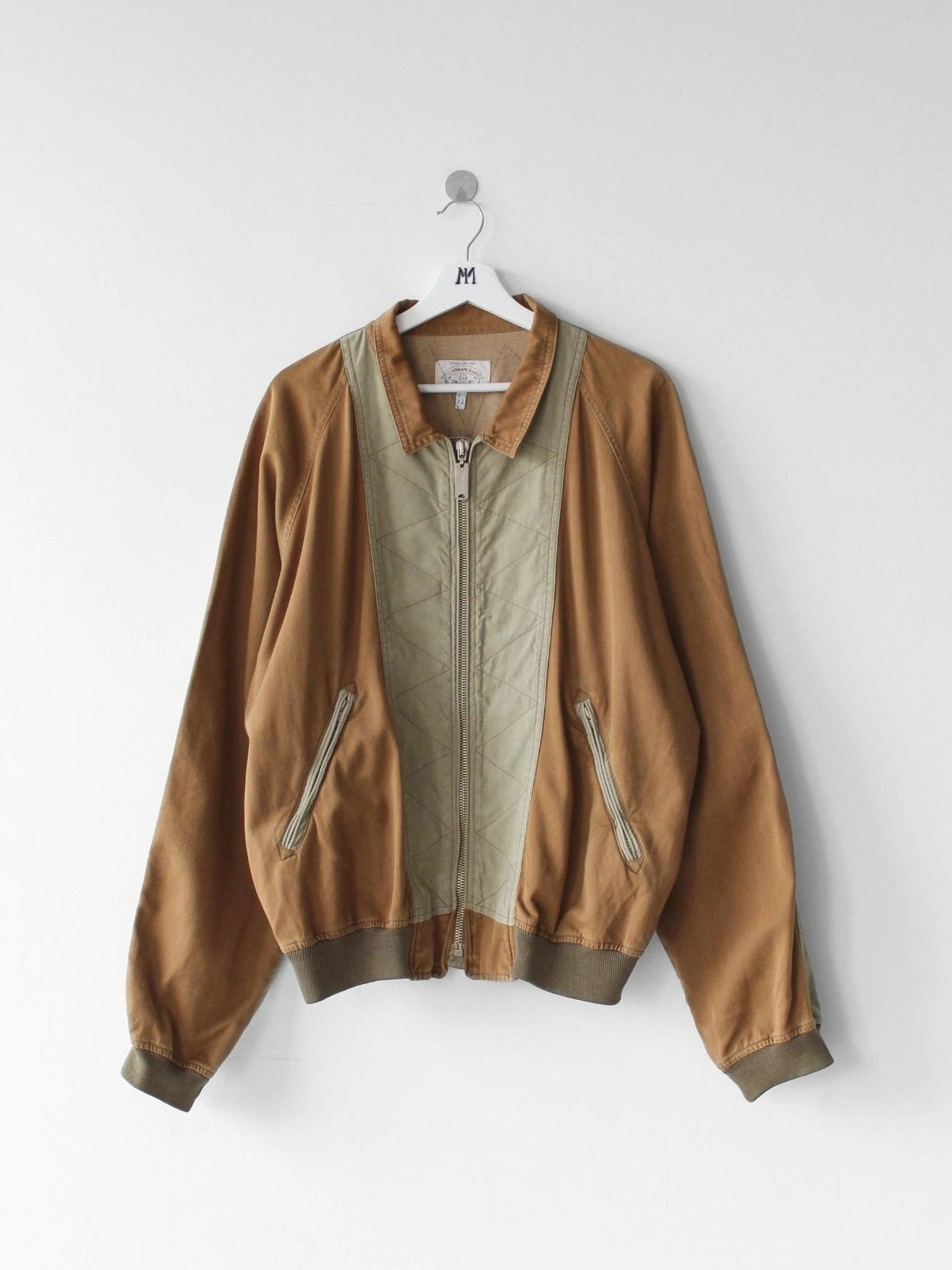 ARMANI JEANS 1990s CONTRASTING BACK SLEEVE LIGHT BOMBER JACKET