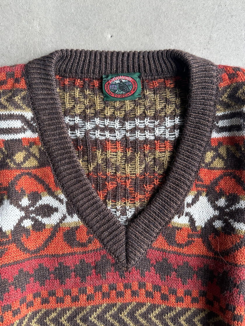 1980s V NECK KNIT JUMPER