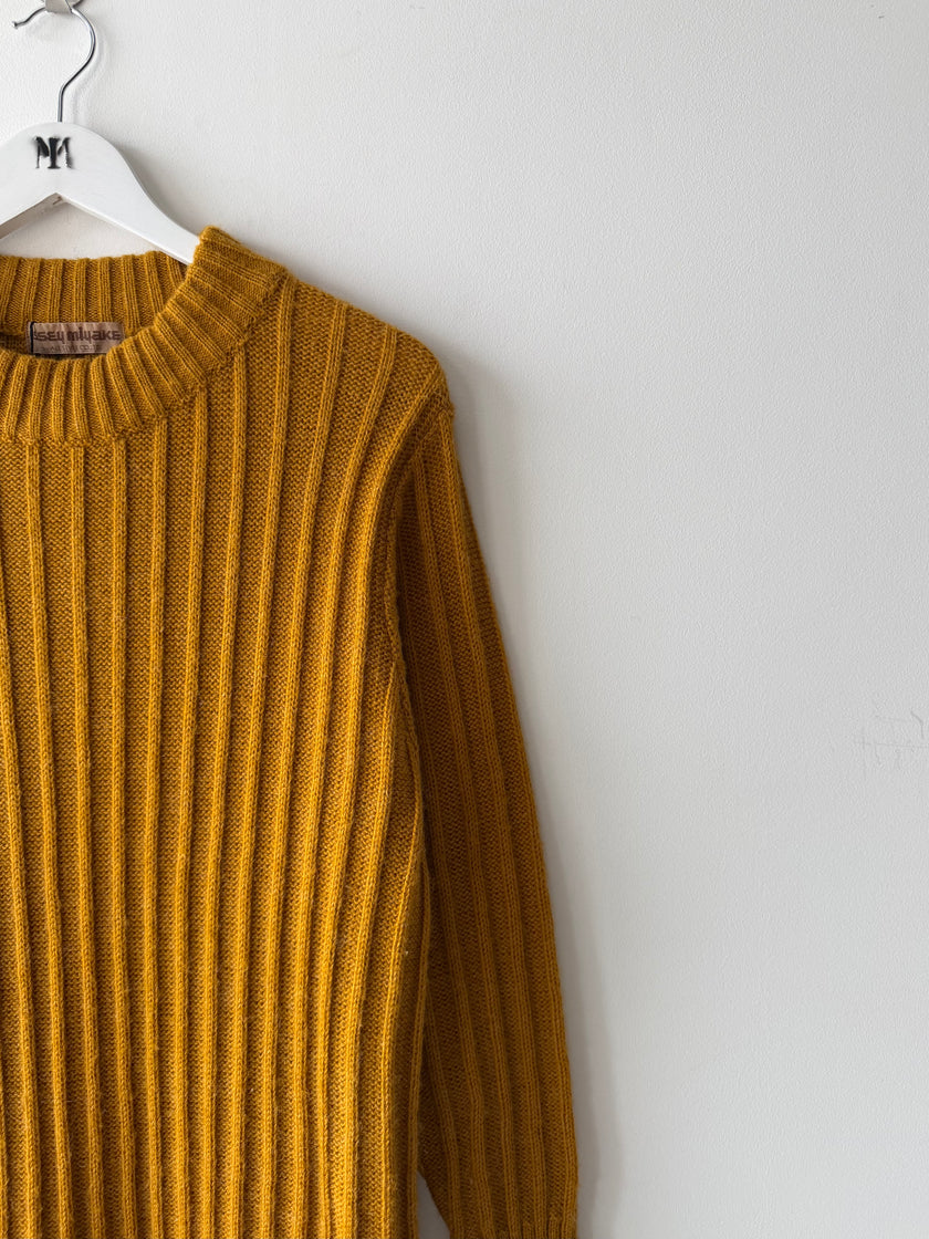 ISSEY MIYAKE - 1970s CHUNKY KNIT CREW NECK DRESS