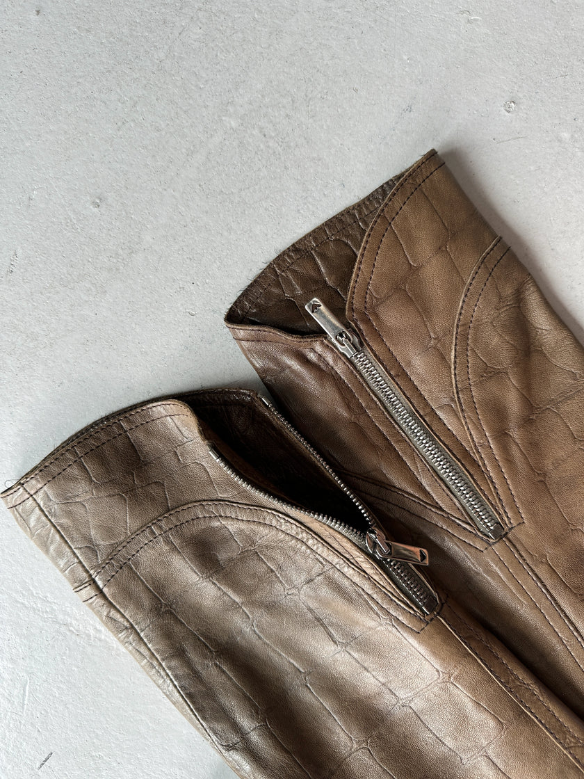 EMPORIO ARMANI - F/W 2008 TWO WAY ZIP LEATHER JACKET