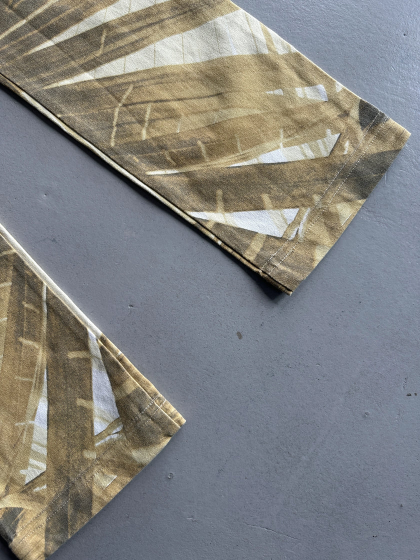 JUST CAVALLI - 2000s HIGH WAIST ABSTRACT PRINT TROUSERS