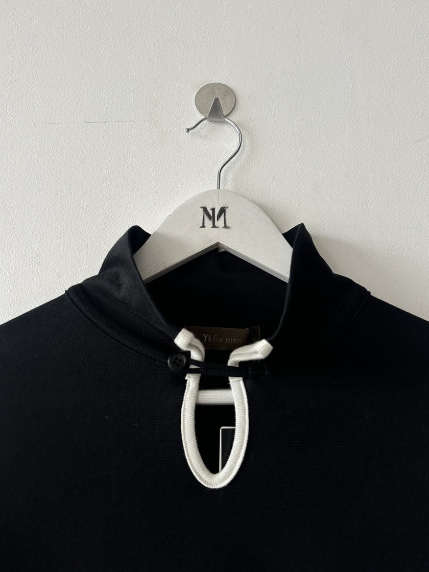 YOHJI YAMAMOTO Y'S - early 1990s LONG SLEEVE TOP WITH BUTTON DETAIL AT COLLAR