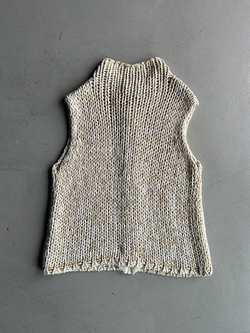 ITALIAN LABEL early 2000s KNITTED YARN ZIPPED VEST GILET