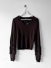 ROBERTO CAVALLI - early 2000s V NECK SOFT KNIT WITH SHEER DETAIL AT SLEEVE