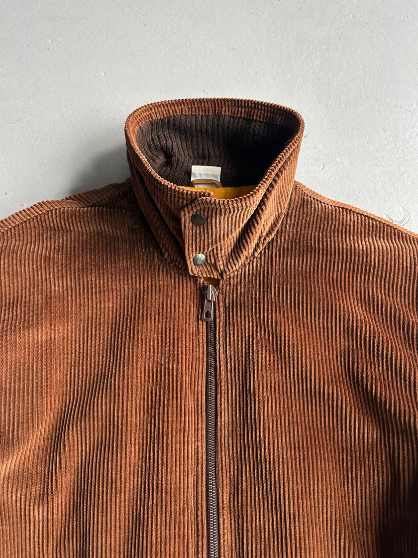 ITALIAN LABEL 1980s PANELED CORDUROY BOMBER JACKET WITH CONTRASTING SLEEVE