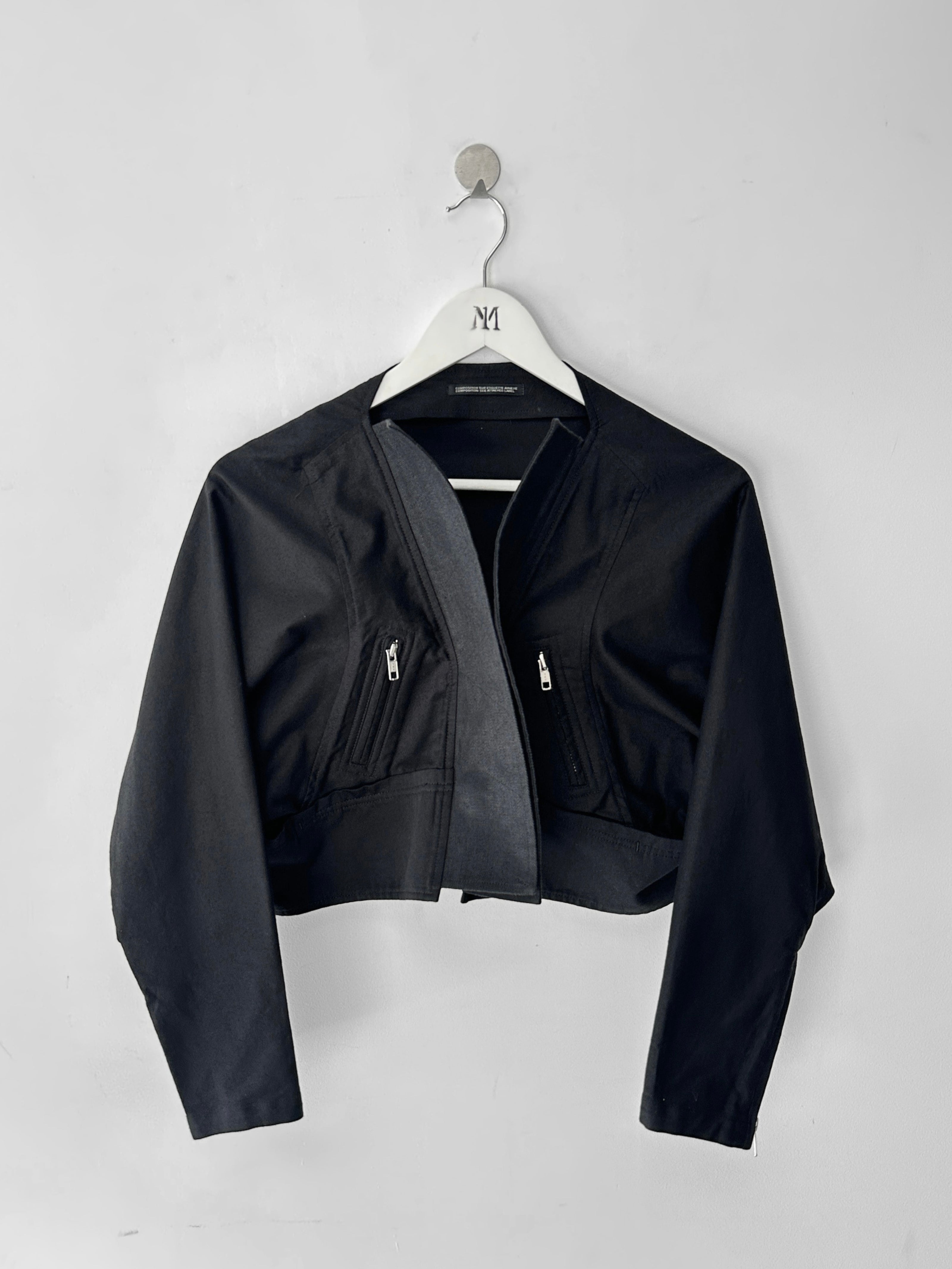 YOHJI YAMAMOTO - S/S 2014 CROPPED JACKET WITH SCULPTURAL LAPELS