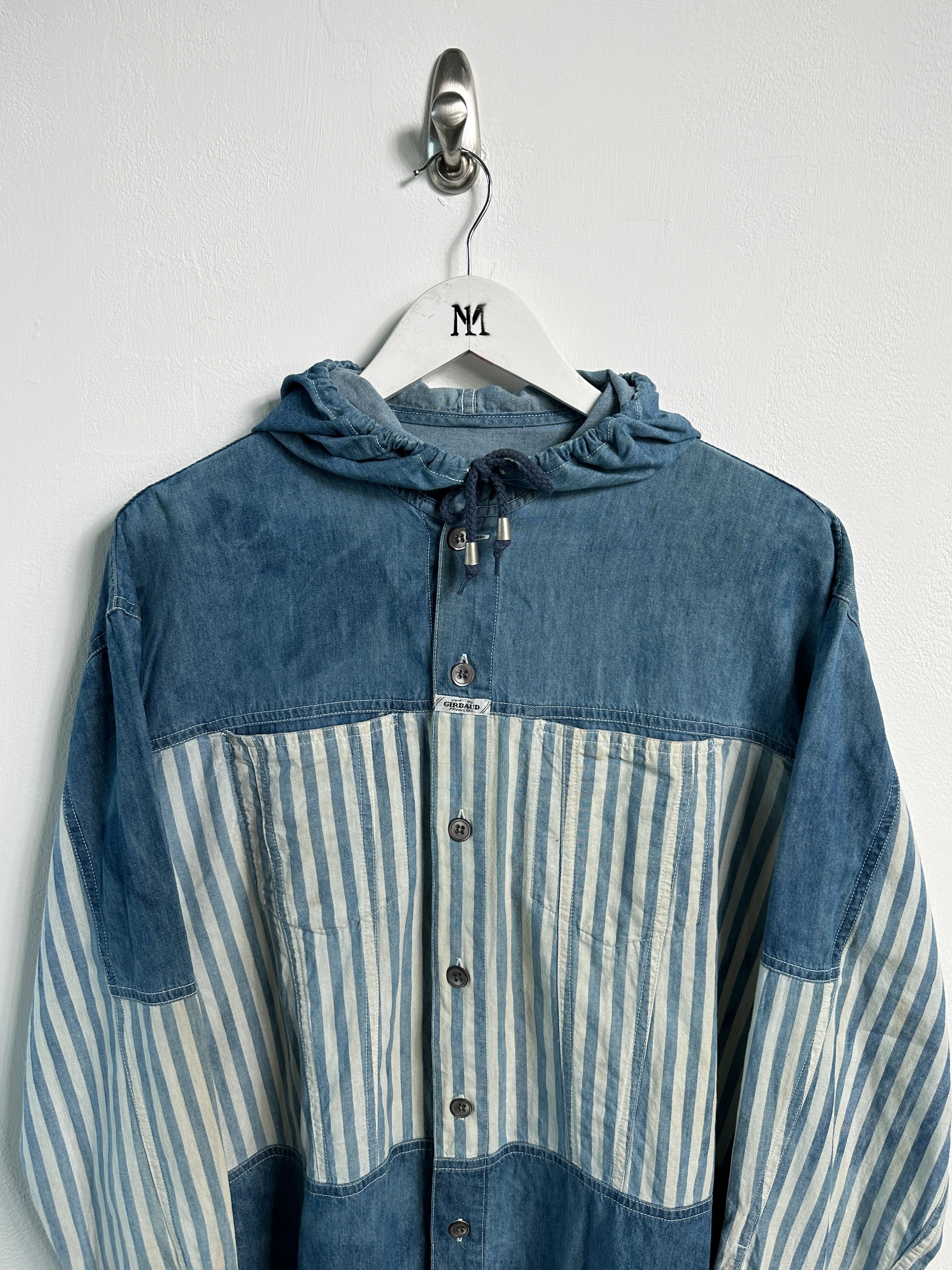 MARITHÉ + FRANÇOIS GIRBAUD - 1990s STONE WASHED HOODED DENIM SHACKET