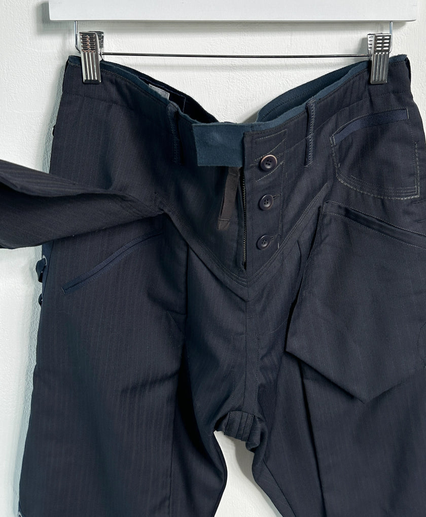 MARITHÉ + FRANÇOIS GIRBAUD - S/S 2009 PINSTRIPED CROPPED CARGO TROUSERS