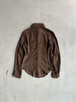 ARMANI JEANS - 1990s SUEDE EFFECT POINTED COLLAR SHIRT