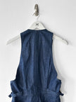 ISSEY MIYAKE PLANTATION - 1980s DENIM MINI DUNGAREE DRESS