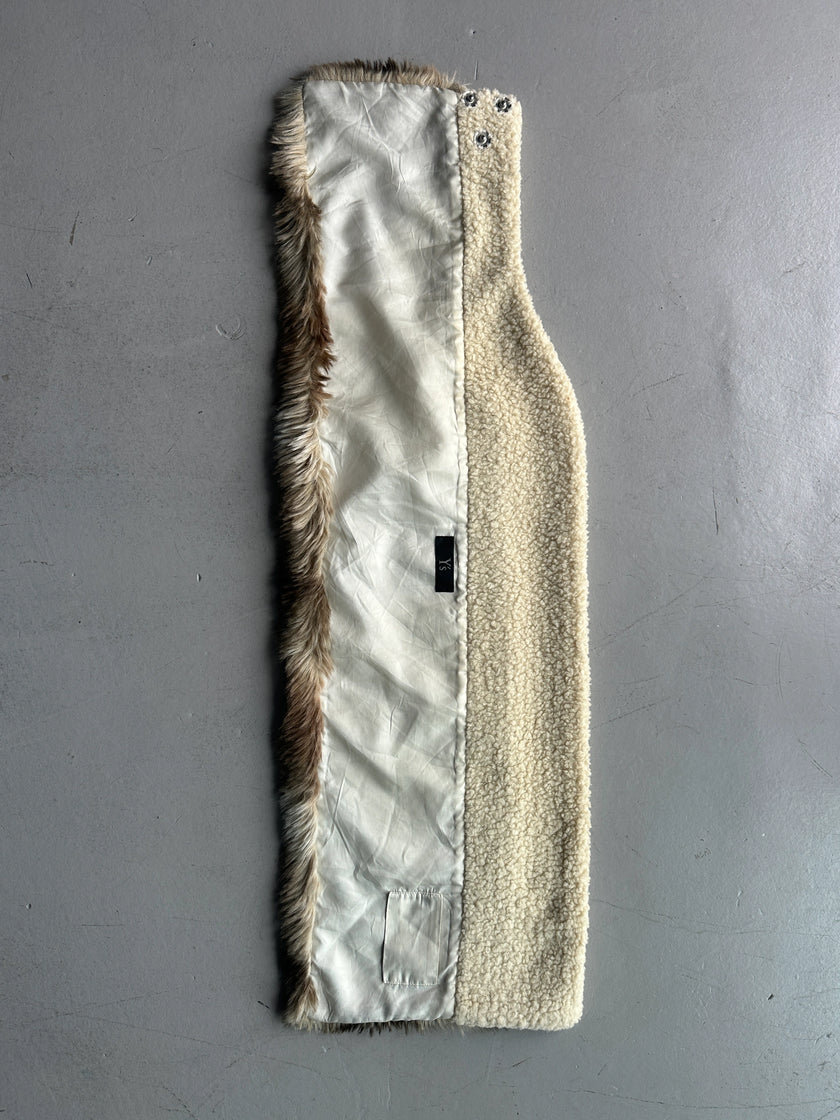 YOHJI YAMAMOTO Y's - A/W 2000 ARCHIVE MINI WRAP FUR SKIRT/COLLAR