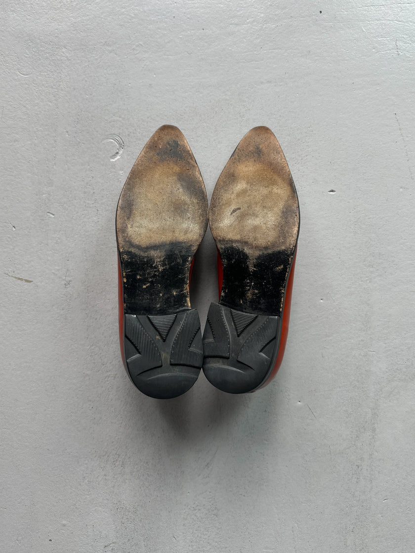 COMME DES GARÇONS - 1990s LEATHER POINTED SLIP ON SHOES