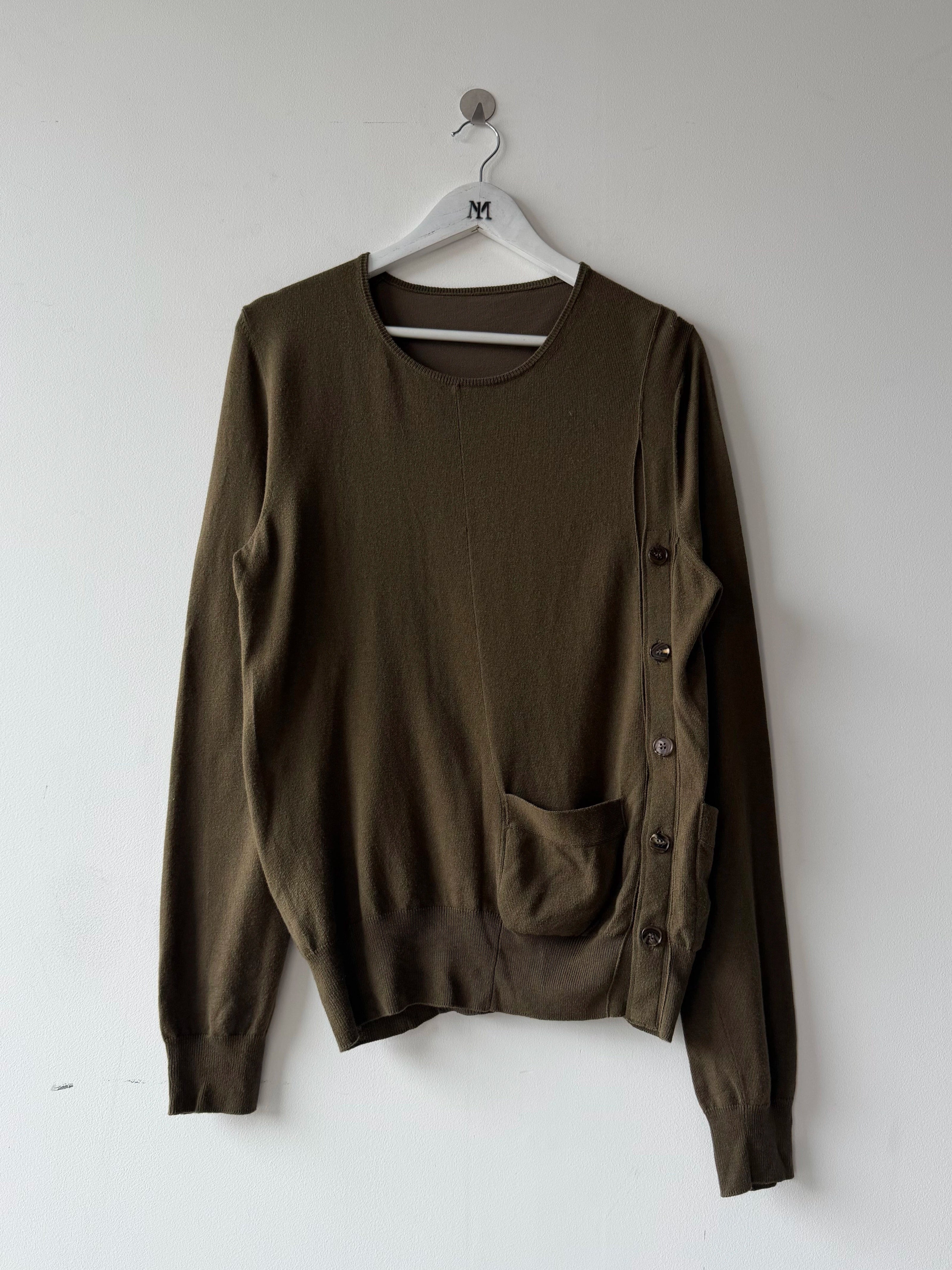 MARTIN MARGIELA - S/S 2017 DECONSTRUCTED SOFT KNIT JUMPER WITH SIDE BUTTONS