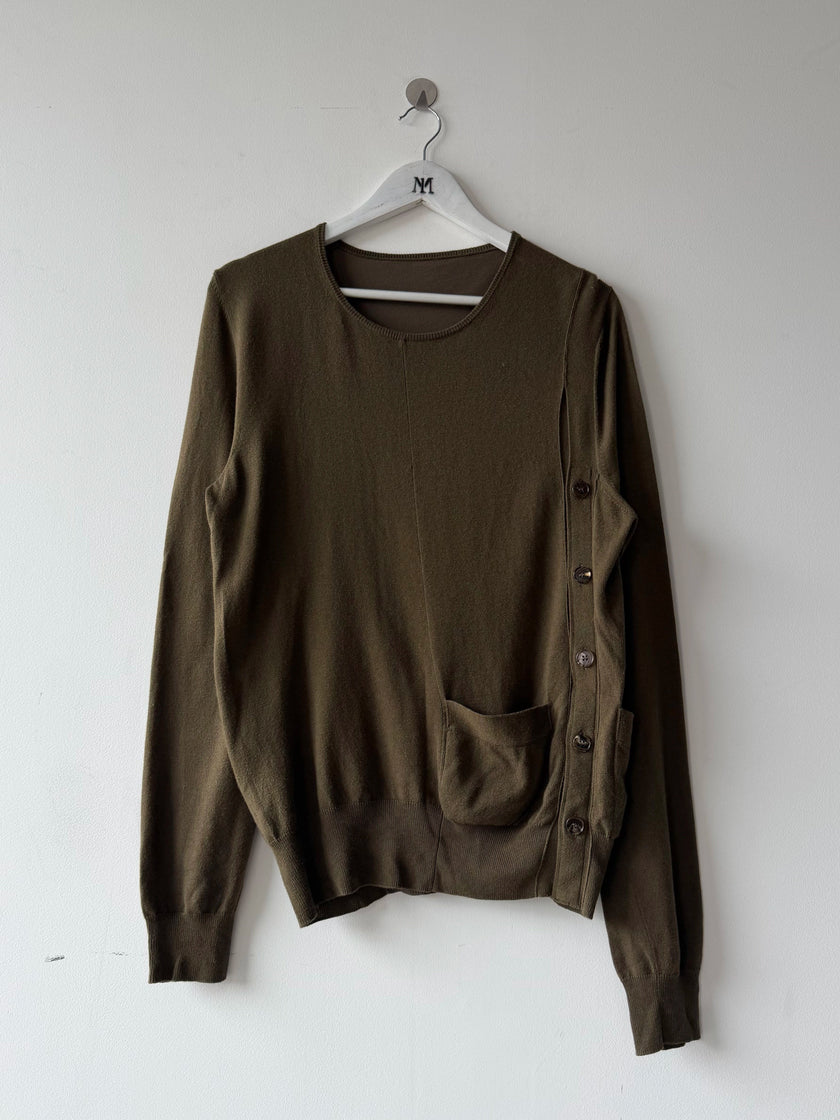 MARTIN MARGIELA - S/S 2017 DECONSTRUCTED SOFT KNIT JUMPER WITH SIDE BUTTONS