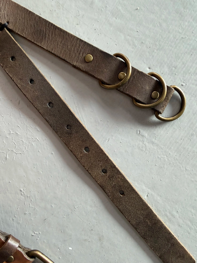 ARMANI JEANS - early 2000s BRAIDED LEATHER BELT
