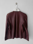 PIERRE CARDIN - 1990s SCULPTURAL OPEN FRONT LEATHER JACKET