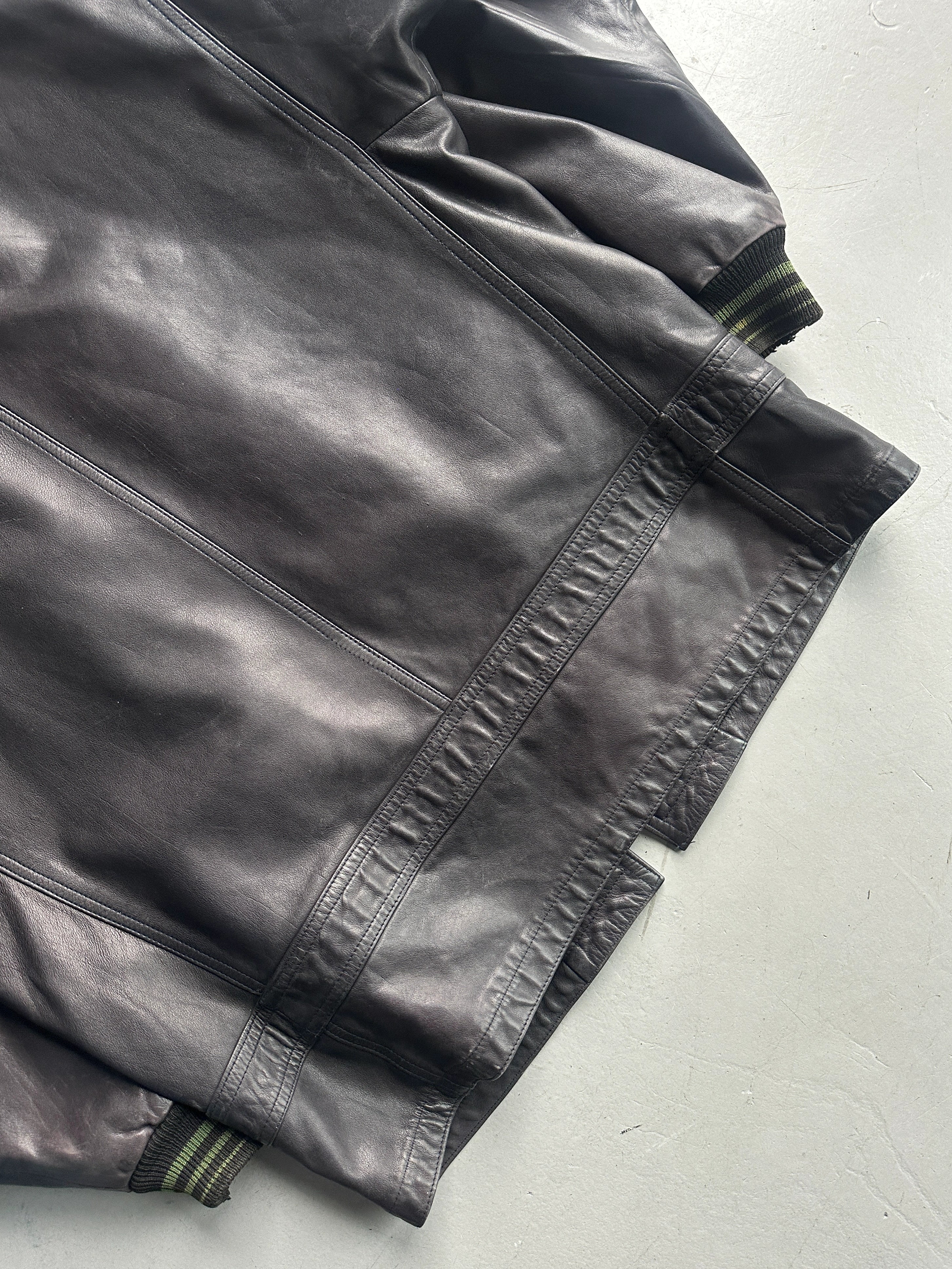 MARITHÉ + FRANÇOIS GIRBAUD X COMPAGNIE DES MONTAGNES & DES FORETS - 1980s LAYERED FRONT LEATHER JACKET