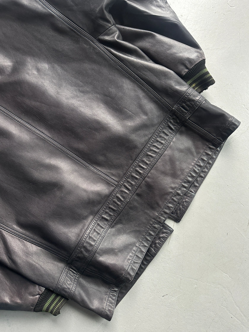 MARITHÉ + FRANÇOIS GIRBAUD X COMPAGNIE DES MONTAGNES & DES FORETS - 1980s LAYERED FRONT LEATHER JACKET