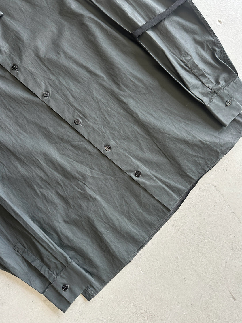 PRADA - F/W 1999 COATED COTTON BONDAGE SLEEVE SHIRT