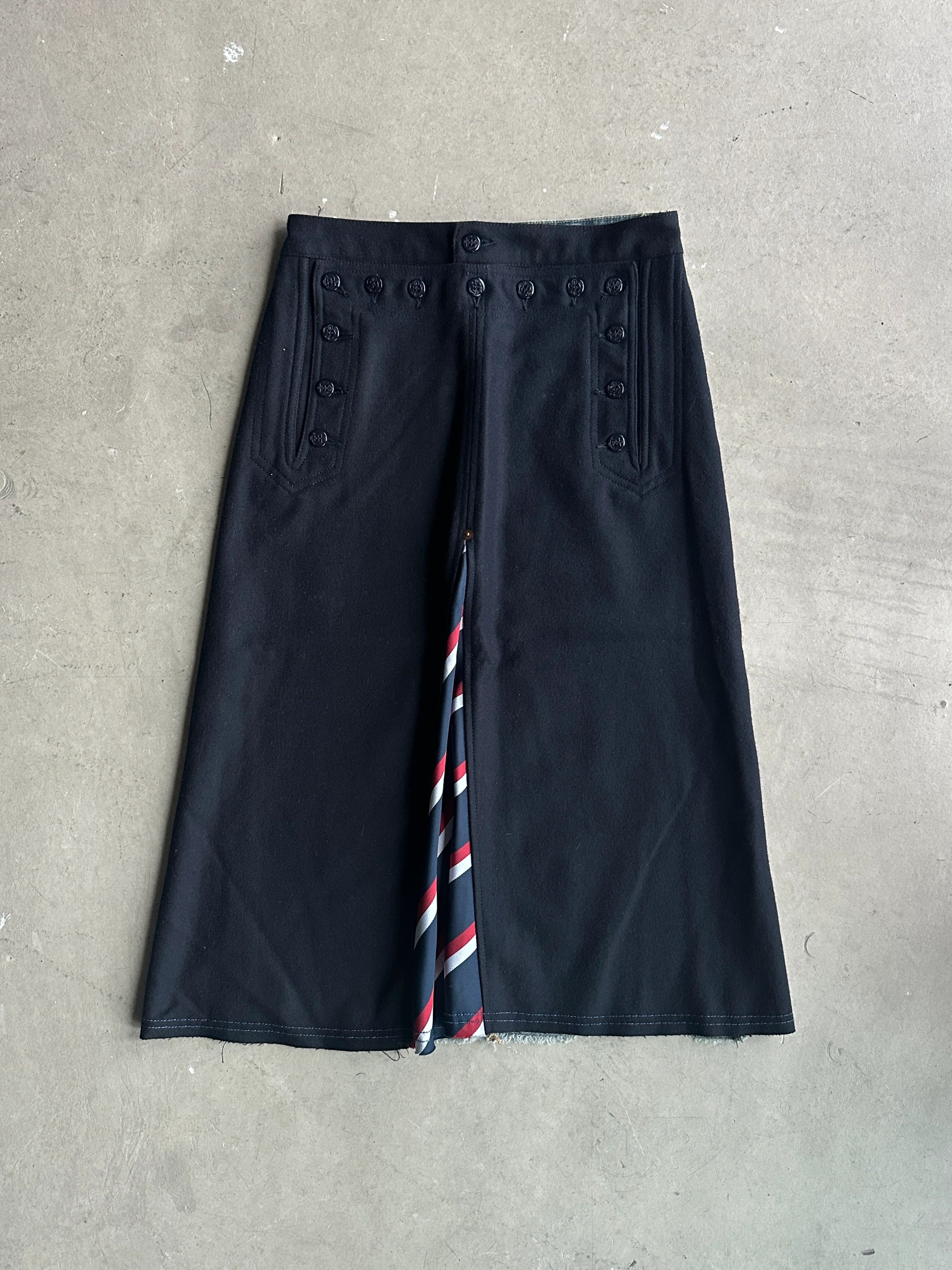 2000s PANELED SKIRT WITH SAILOR BUTTONING