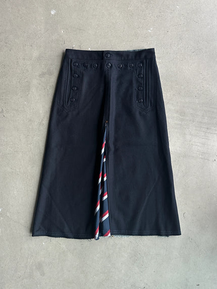 2000s PANELED SKIRT WITH SAILOR BUTTONING