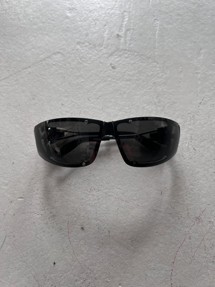 DIESEL - 2000s WRAPAROUND SUNGLASSES WITH METAL SCREW DETAIL