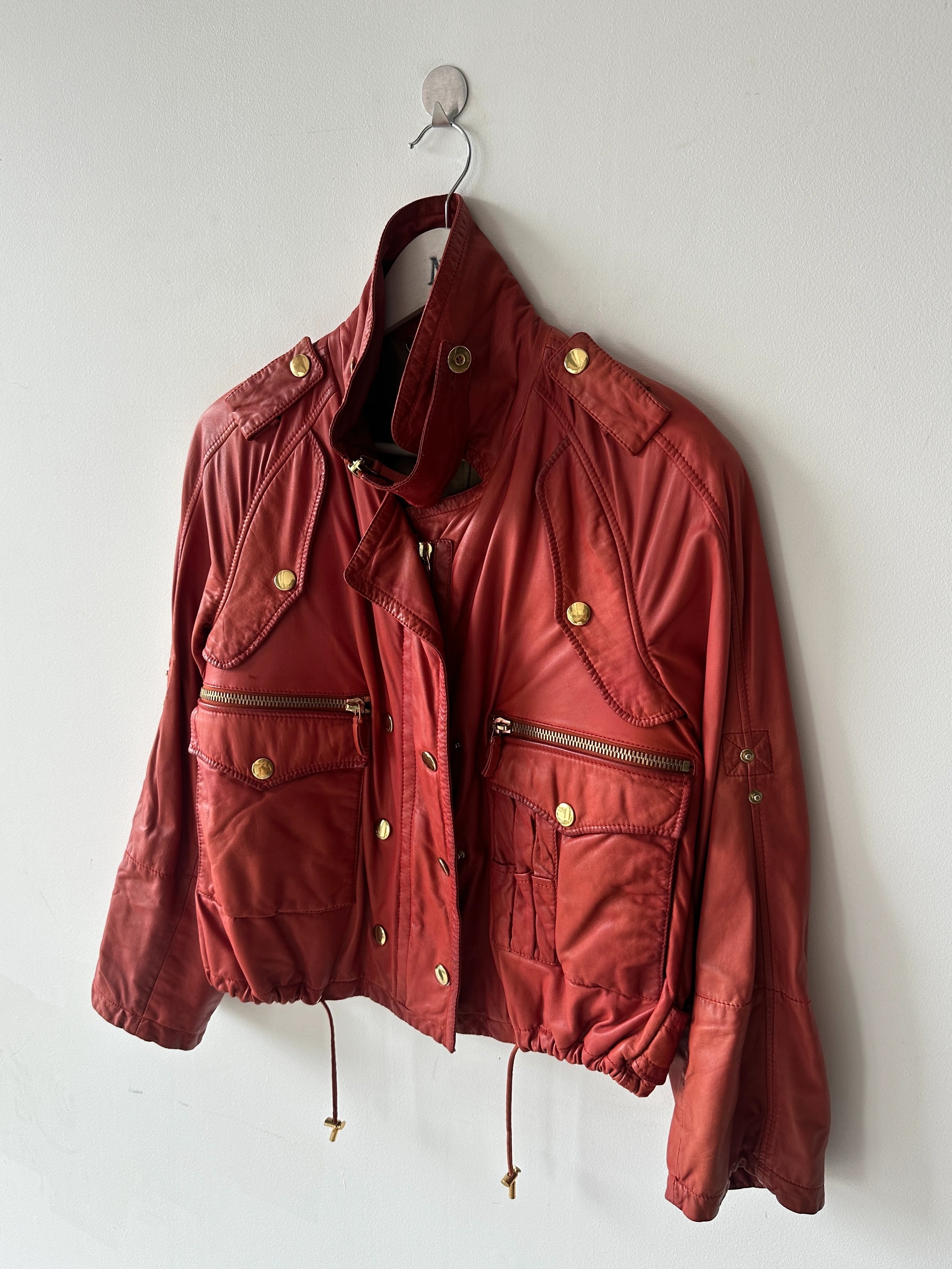 GUCCI - S/S 2009 ROLLED UP SLEEVE SOFT LEATHER BIKER JACKET