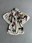 KENZO - 1990s FLORAL PRINT RUFFLED COLLAR SHORT SLEEVE TOP
