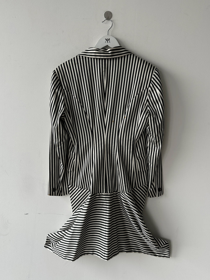 ISSEY MIYAKE - F/W 1995 TAILCOAT STRIPED BLAZER